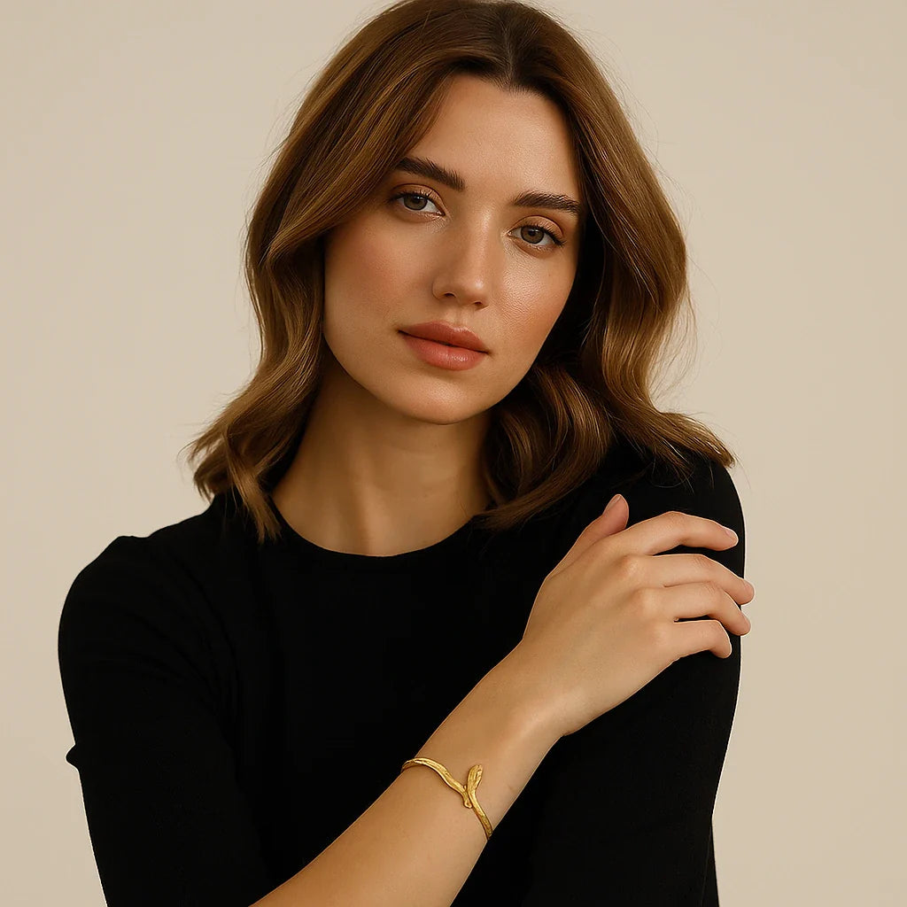 Pulseira Banhada em Ouro 18k Ajustável Serpente