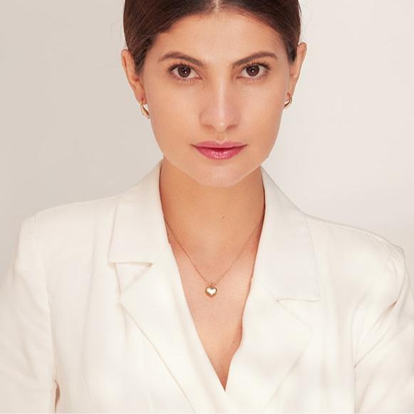 Colar Banhado em Ouro 18k Pingente Coração Cute