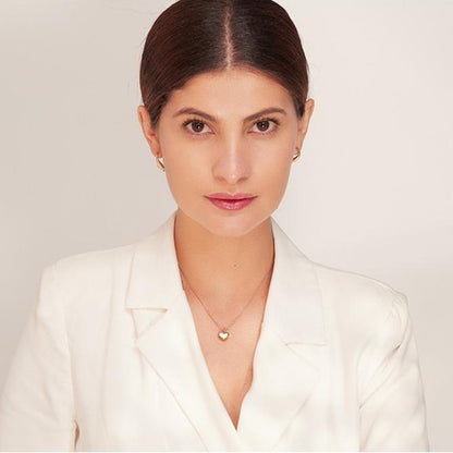 Colar Banhado em Ouro 18k Pingente Coração Cute