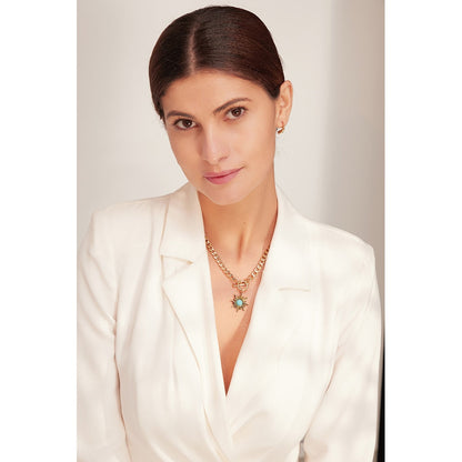 Colar Banhado em Ouro 18k Pendente Sol Ancestral