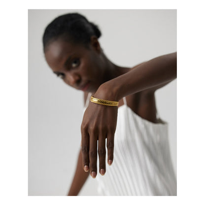 Pulseira Banhada em Ouro 18k Trança Vintage