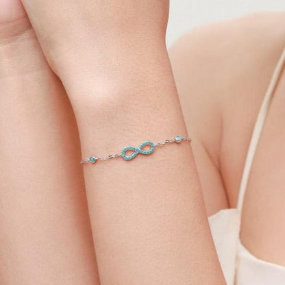 Pulseira em Prata 925 Infinito Turquesa