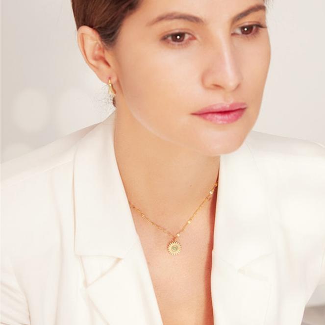 Colar Banhado em Ouro 18k Pingente Girassol