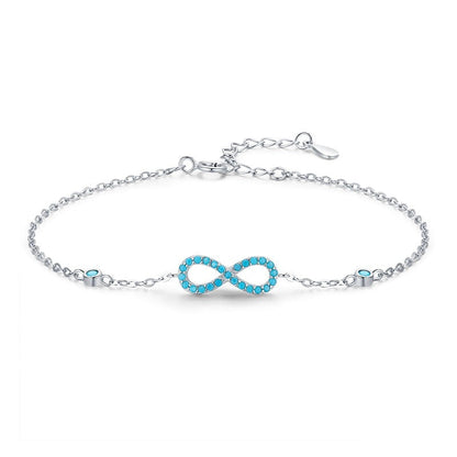 Pulseira em Prata 925 Infinito Turquesa