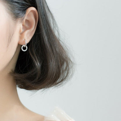 Brinco em Prata 925 Dupla Argola Cravejado