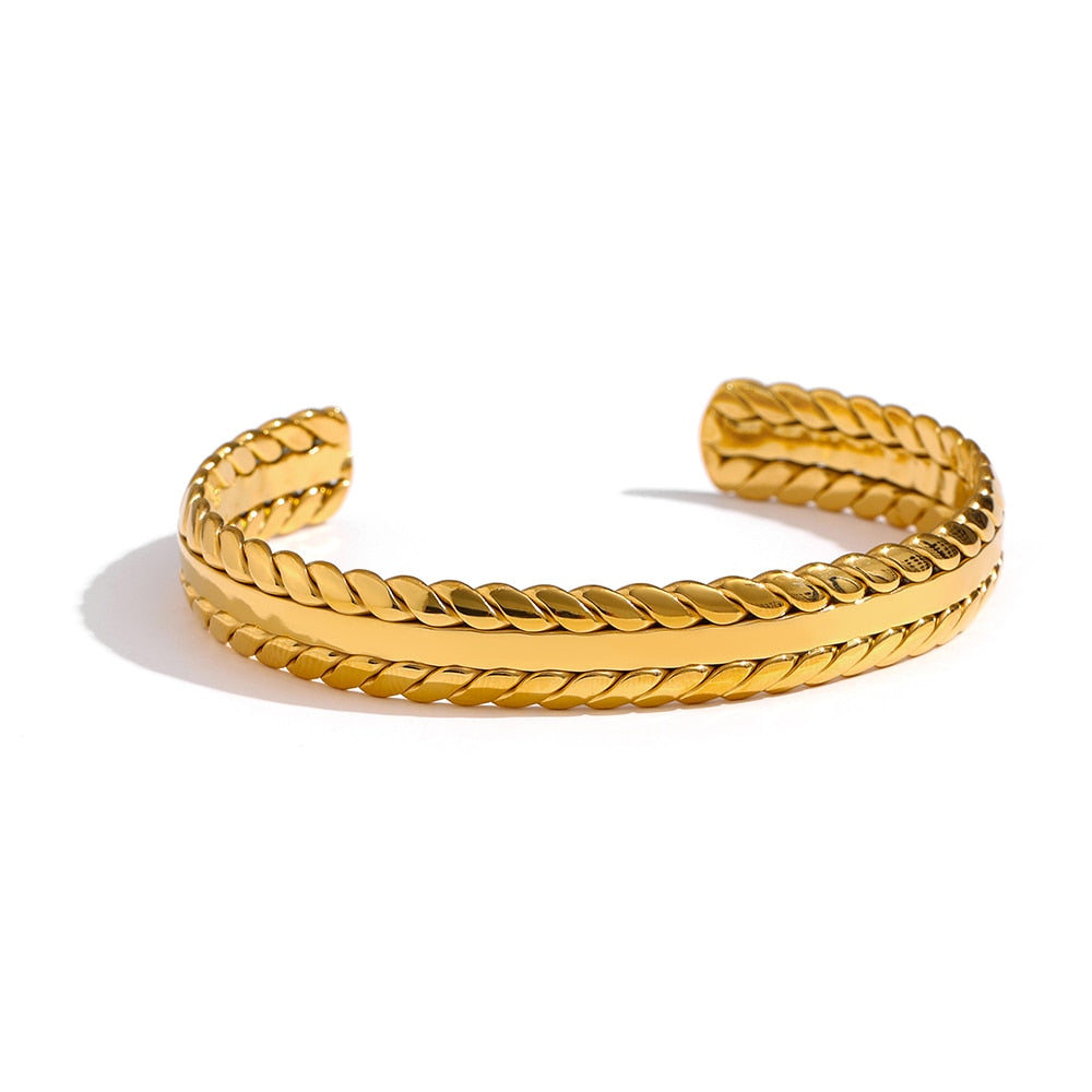 Pulseira Banhada em Ouro 18k Trança Vintage