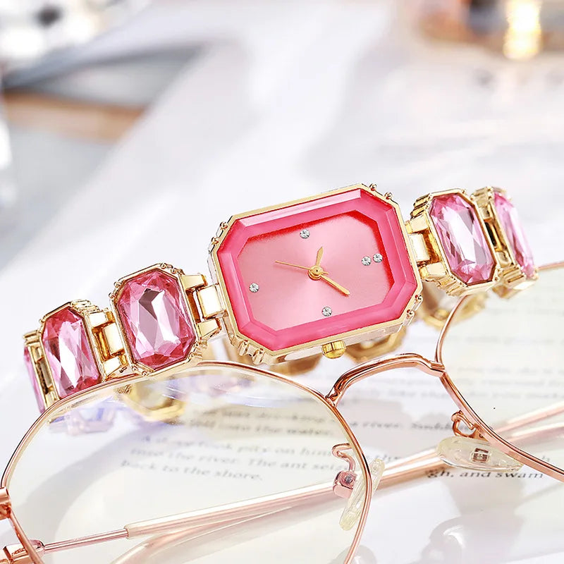 Novo relógio de cerâmica feminino, relógio de quartzo quadrado compacto e versátil com pulseira fina