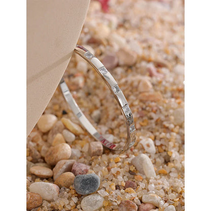 Bracelete Banhado em Ouro 18k Cravejado Zircônia Minimalista