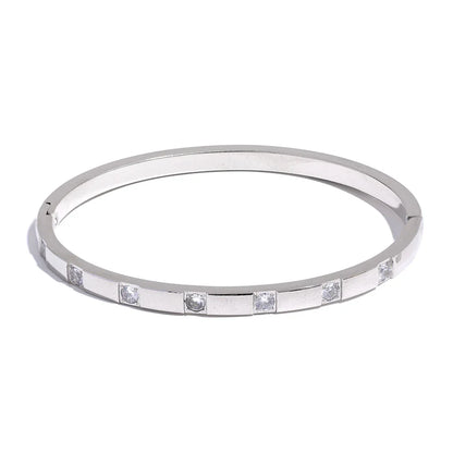 Bracelete Banhado em Ouro 18k Cravejado Zircônia Minimalista