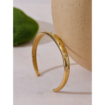 Bracelete Banhado em Ouro 18k Minimalista Estrelas em Zircônia