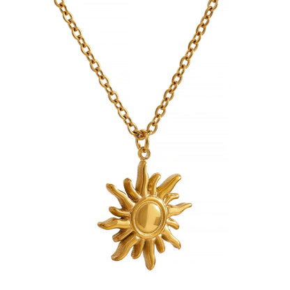 Colar Banhado em Ouro 18k Pendente Sol Ancestral
