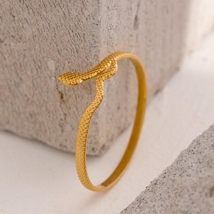 Pulseira Banhada em Ouro 18k Ajustável Serpente