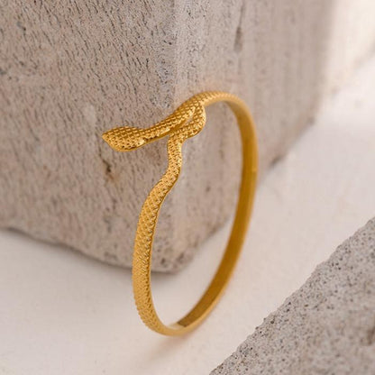 Pulseira Banhada em Ouro 18k Ajustável Serpente