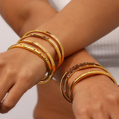 Braceletes Banhado em Ouro 18k Ajustáveis Estrelas Minimalistas