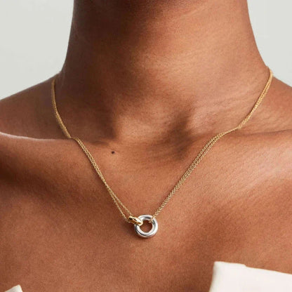 Colar Banhado em Ouro 18k Duplo Esfera Vazada