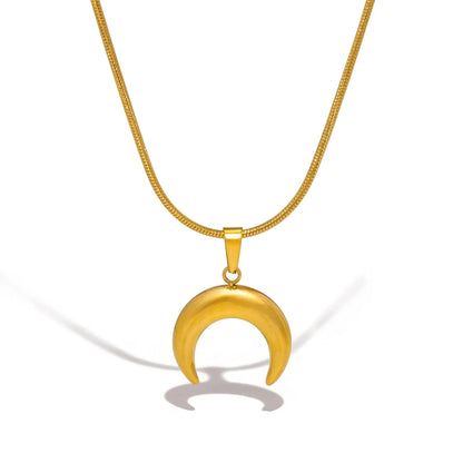 Colar Banhado Em Ouro 18k Lua Crescente