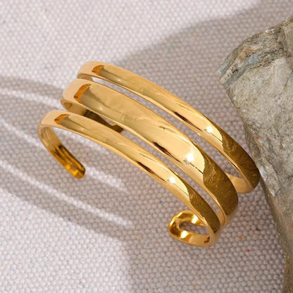 Bracelete Banhado em Ouro 18k Triplo Estilizado