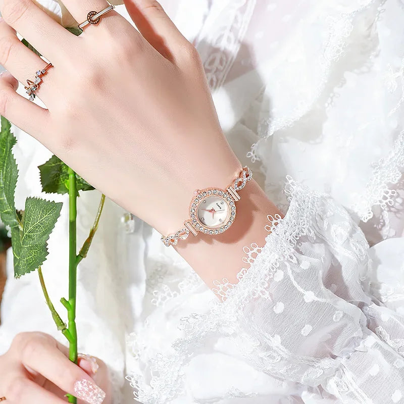Relógio de quartzo de strass feminino, relógios femininos, relógio, moda