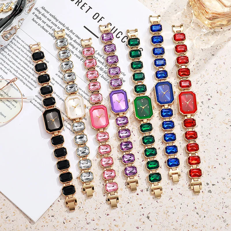 Novo relógio de cerâmica feminino, relógio de quartzo quadrado compacto e versátil com pulseira fina