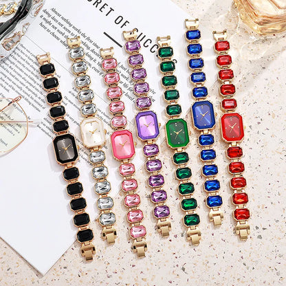 Novo relógio de cerâmica feminino, relógio de quartzo quadrado compacto e versátil com pulseira fina